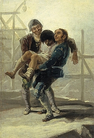 Рис. 10. Раненый каменщик