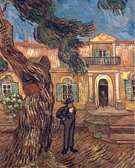 Сосна и фигура в саду больницы Сен-Поль (1889)