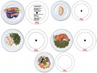 Рис. 3. Набор тарелок с изображениями различных продуктов в натуральную величину
