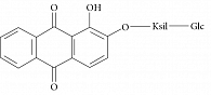 Рис. 1. Руберитриновая кислота в комплексе с глюкозой и ксилозой